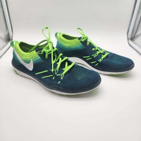 Nike Free Run Motion Flyknit Running Shoes Lightweight Womens Size 8 Blue Green - Picture 1 of 8